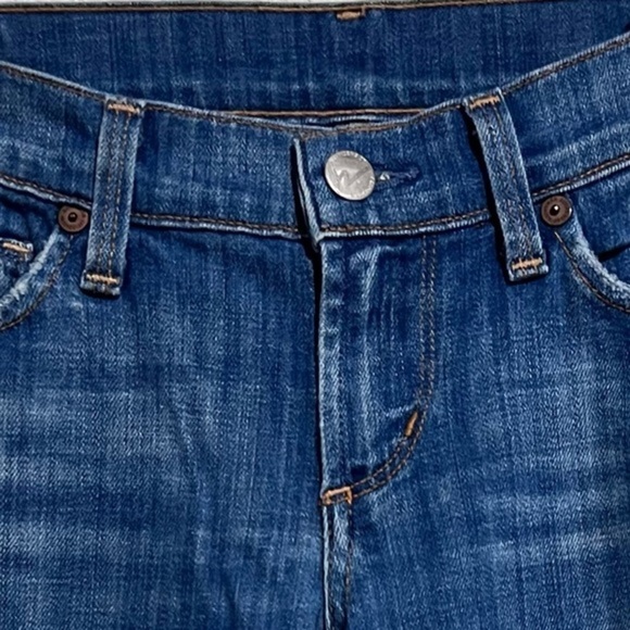 Citizens of Humanity Medium Wash Whiskered Distressed Low Rise Boot Cut Jeans 25 - Picture 7 of 13